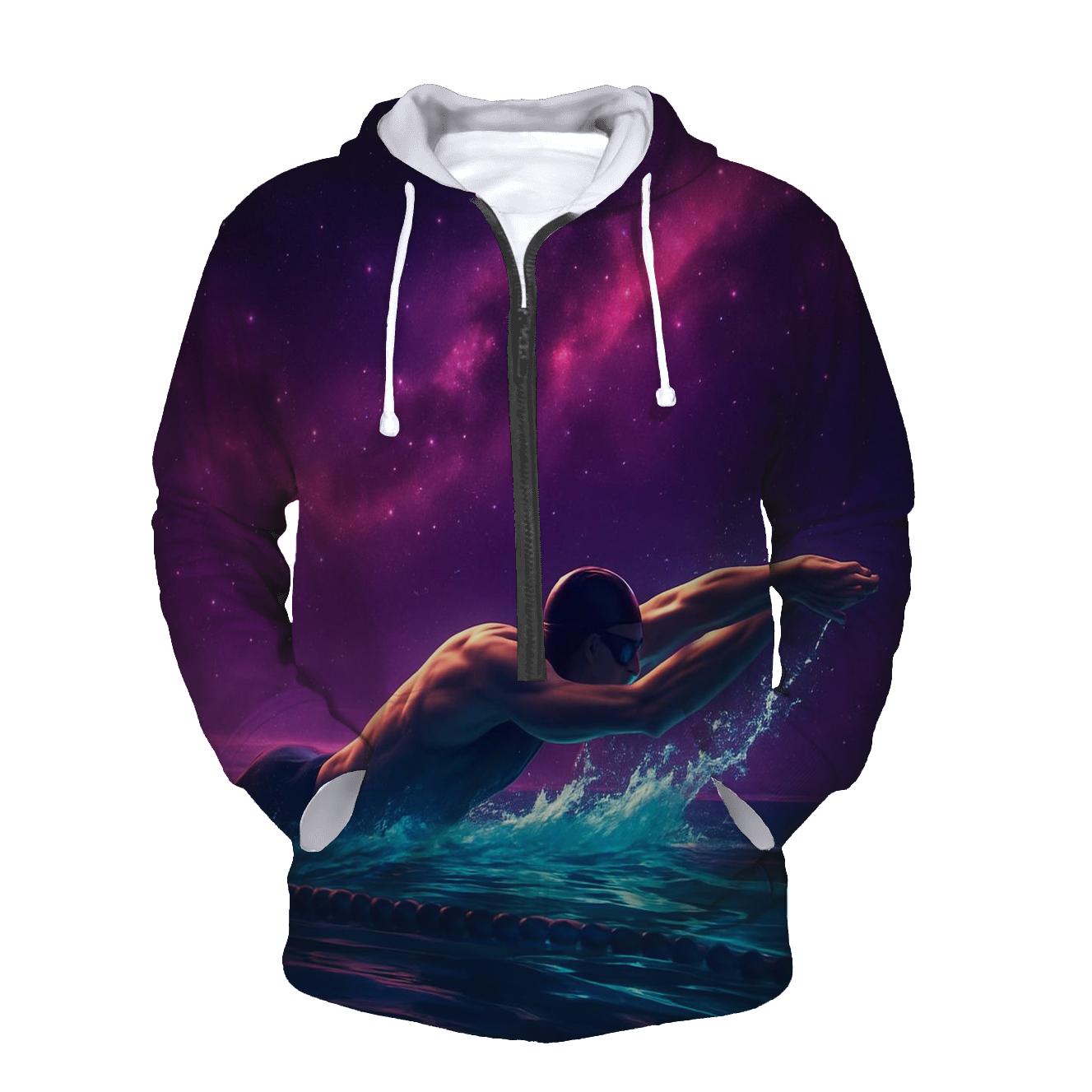 Nebula Swim Freestyle embroidered hoodies