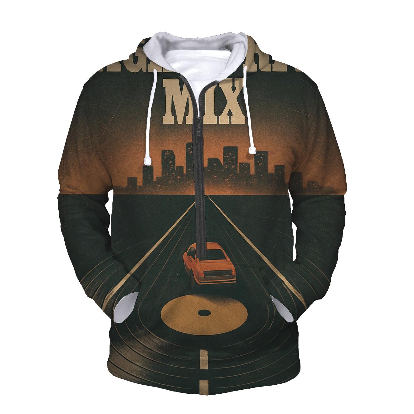 Distressed Vinyl Record Night Drive hoodies fashion