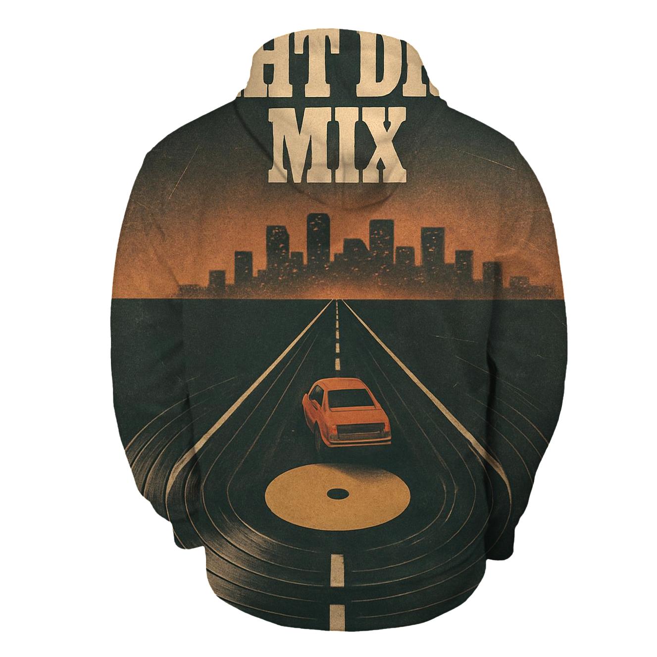 Distressed Vinyl Record Night Drive hoodies fashion