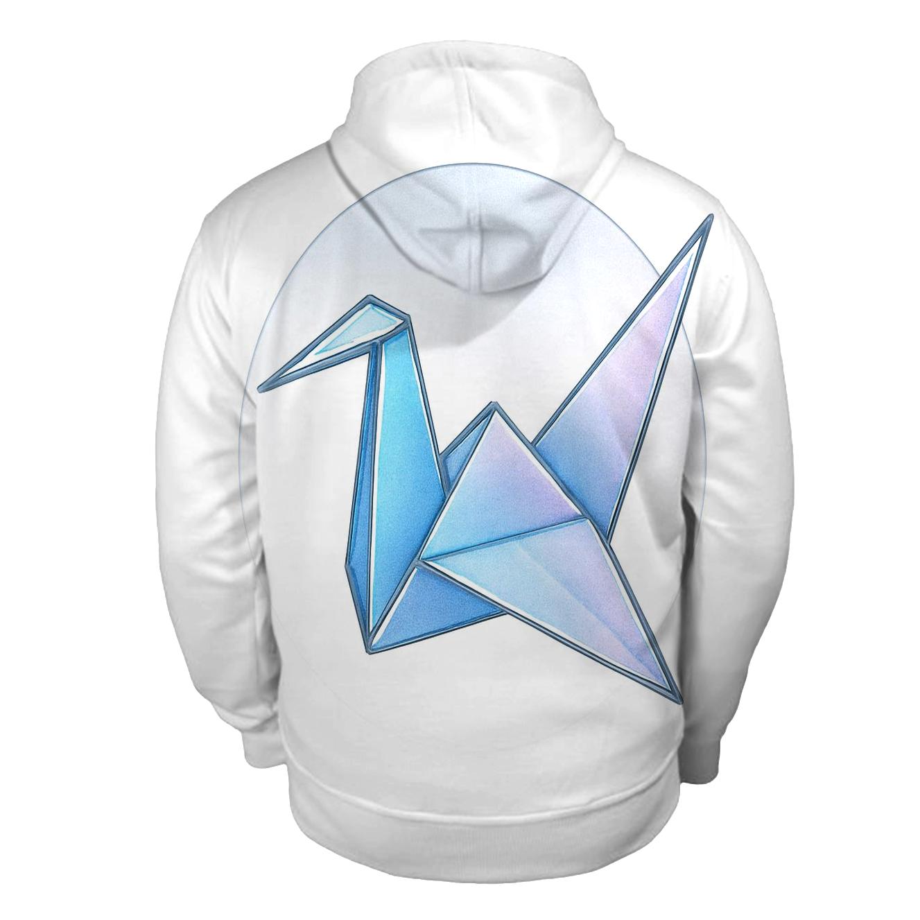 Origami Aurora Crane Emblem designer hoodies