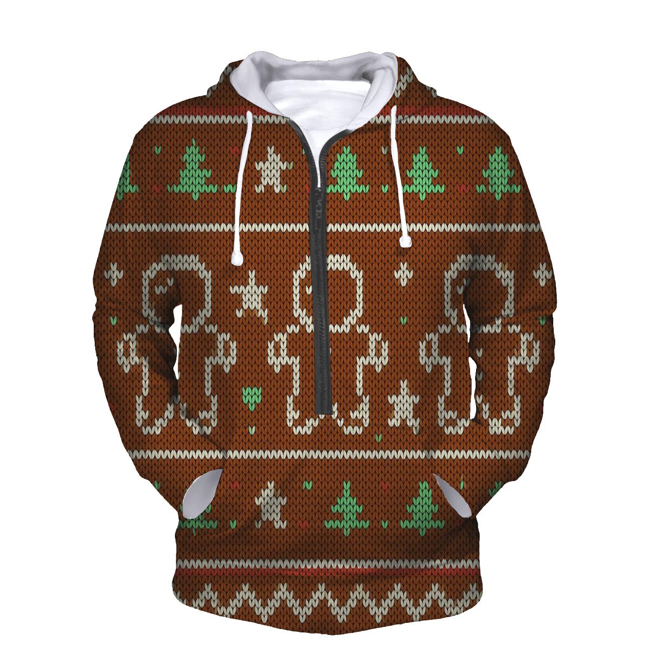 Gingerbread Astronaut Cookie Grid Design graphic hoodies