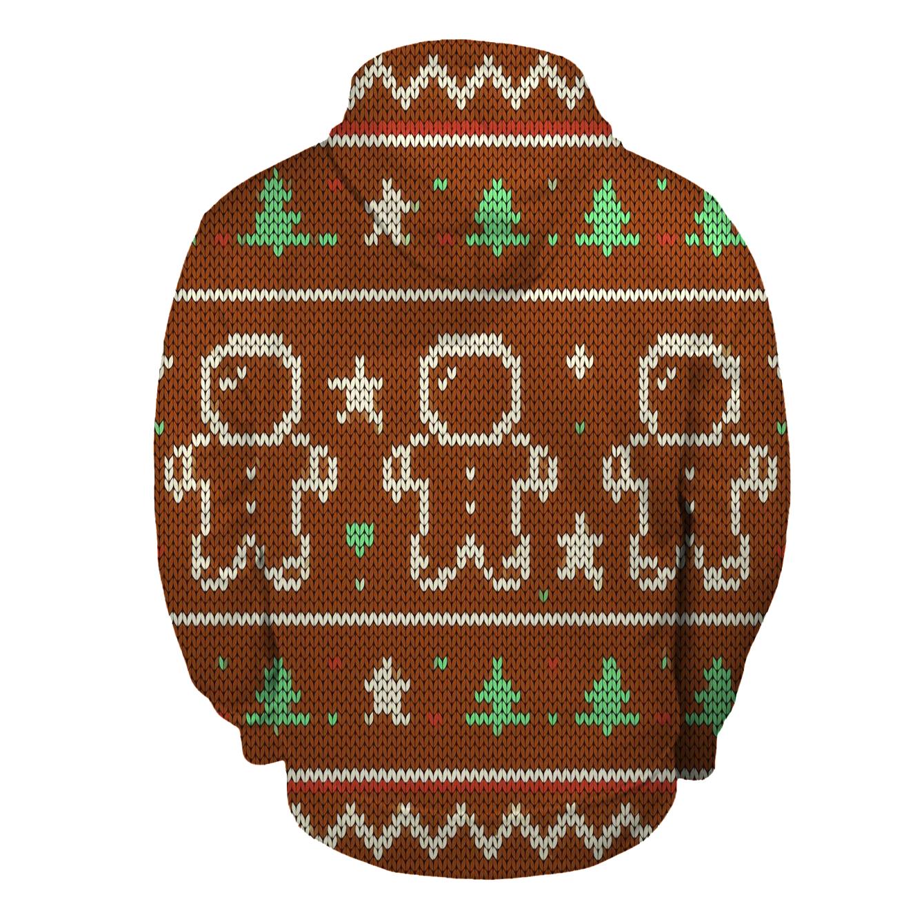 Gingerbread Astronaut Cookie Grid Design graphic hoodies