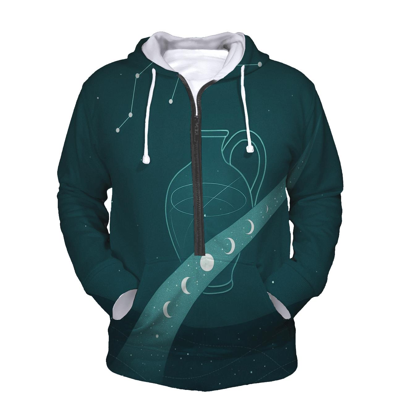 Aquarius Celestial Pouring Vessel graphic hoodies