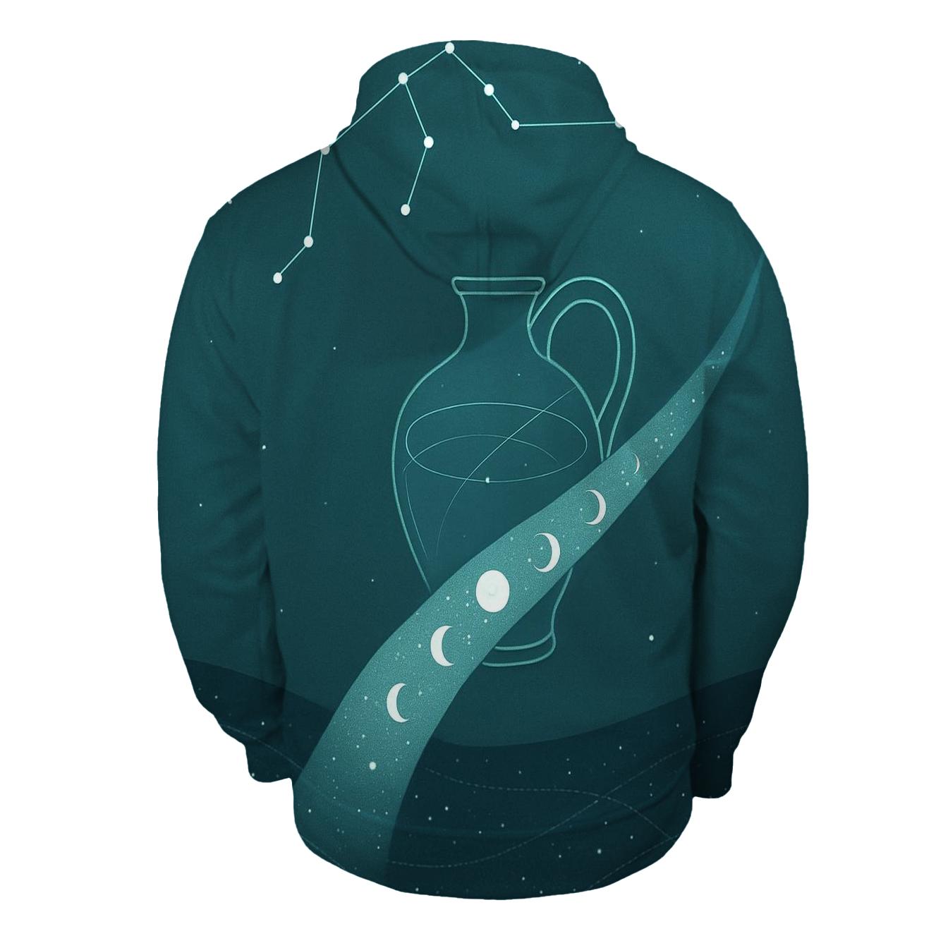 Aquarius Celestial Pouring Vessel graphic hoodies