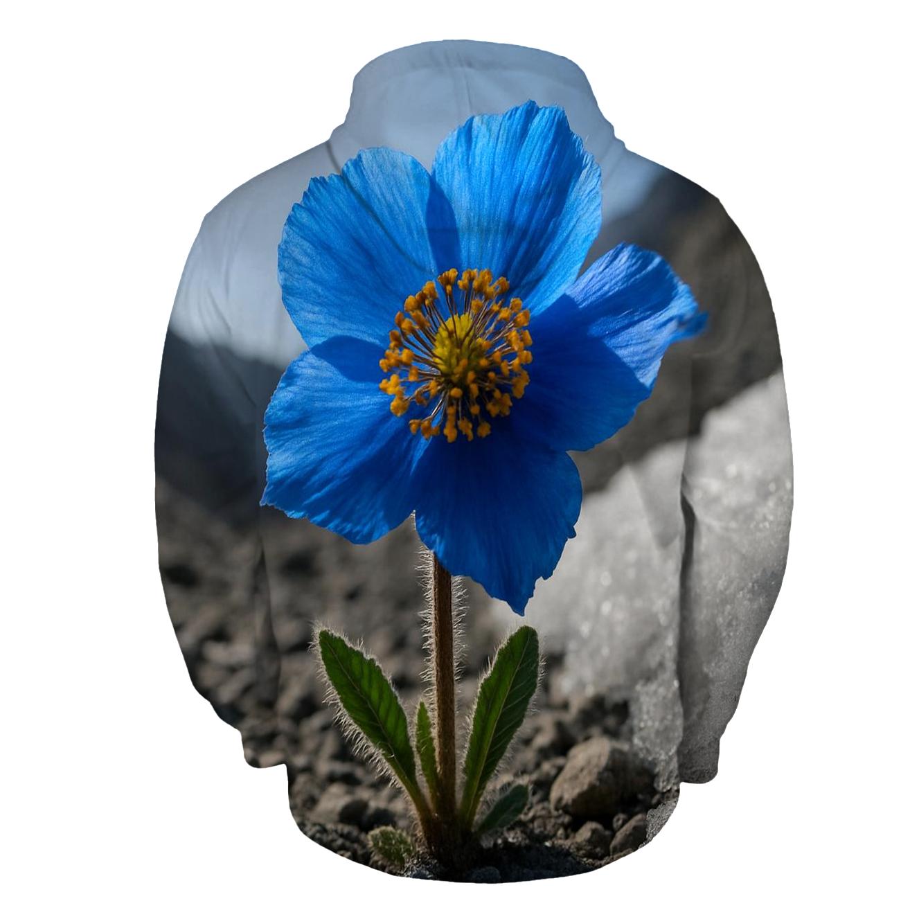 Blue Poppy Bloom In Alpine Scree hoodie trends