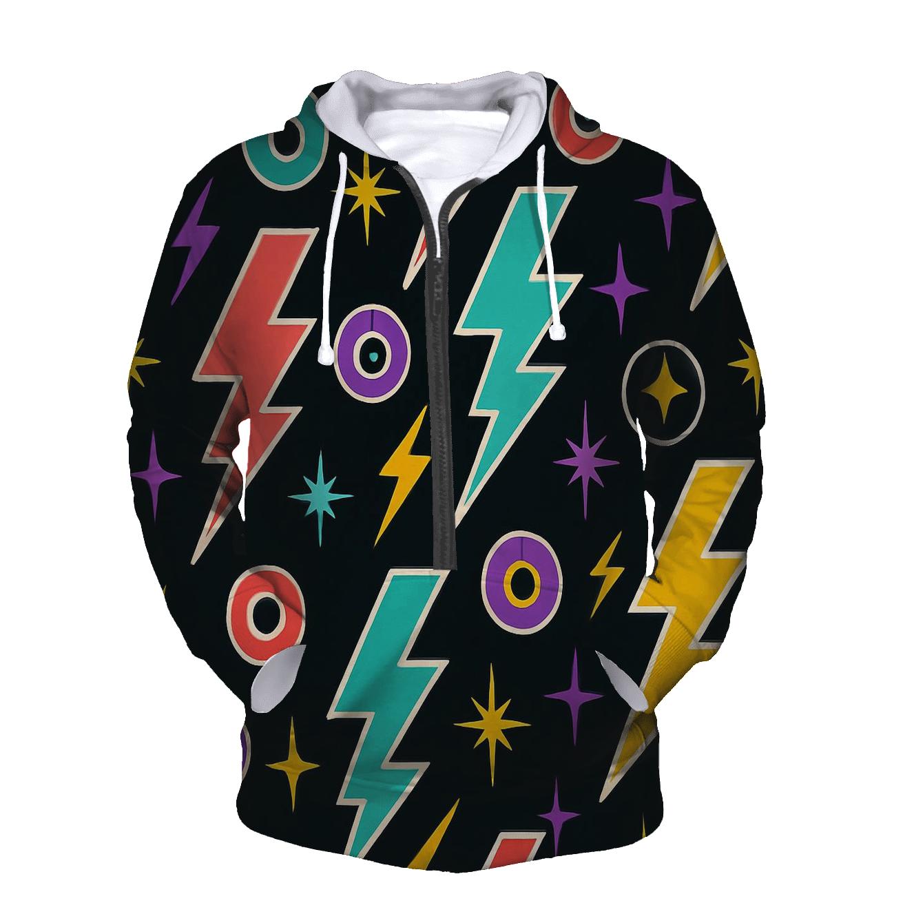 Roller Rink Lightning Pattern lightweight hoodies