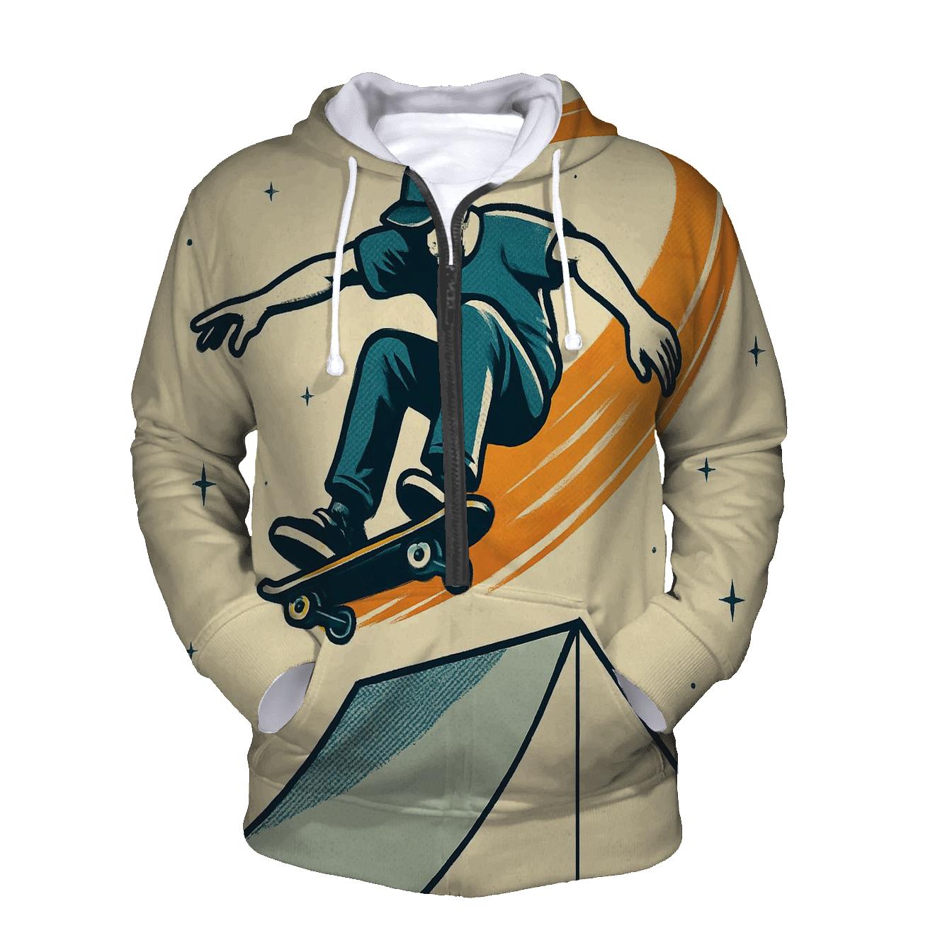 Meteor Trail Skateboarding embroidered hoodies