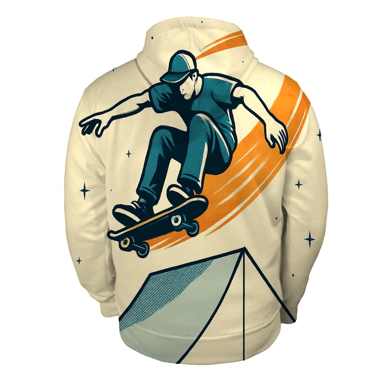 Meteor Trail Skateboarding embroidered hoodies