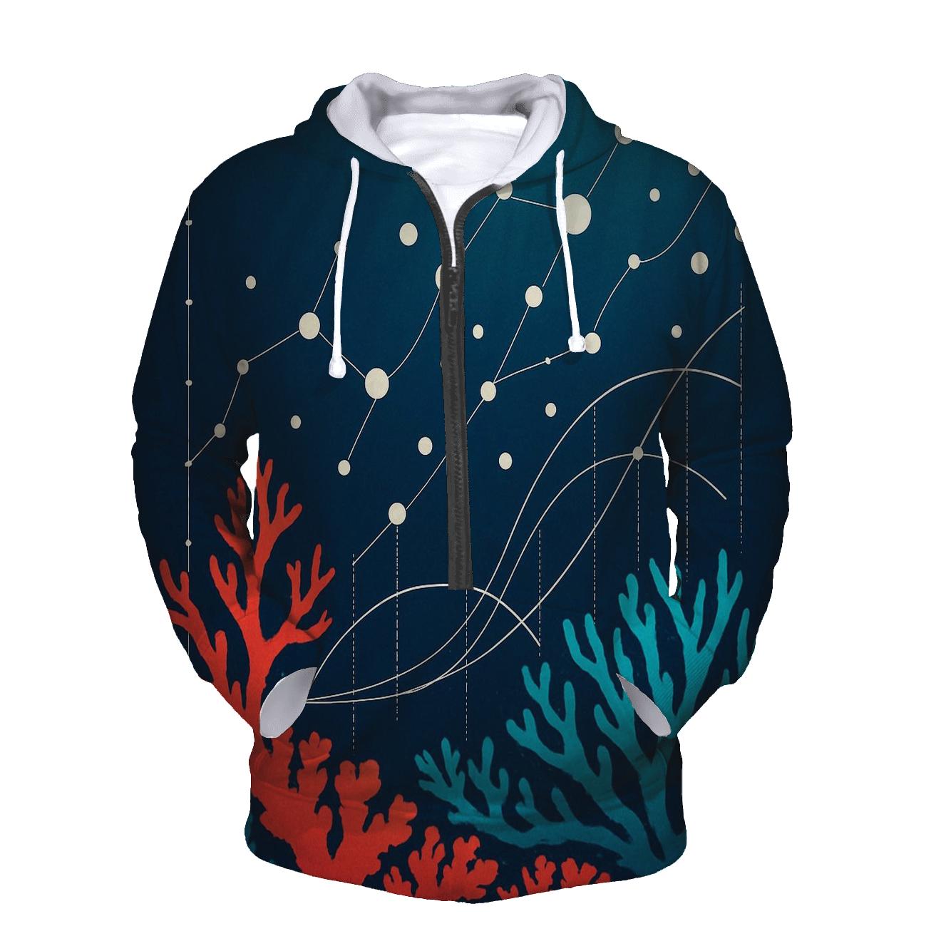 Coral Reef Data Visualization Poster graphic hoodies