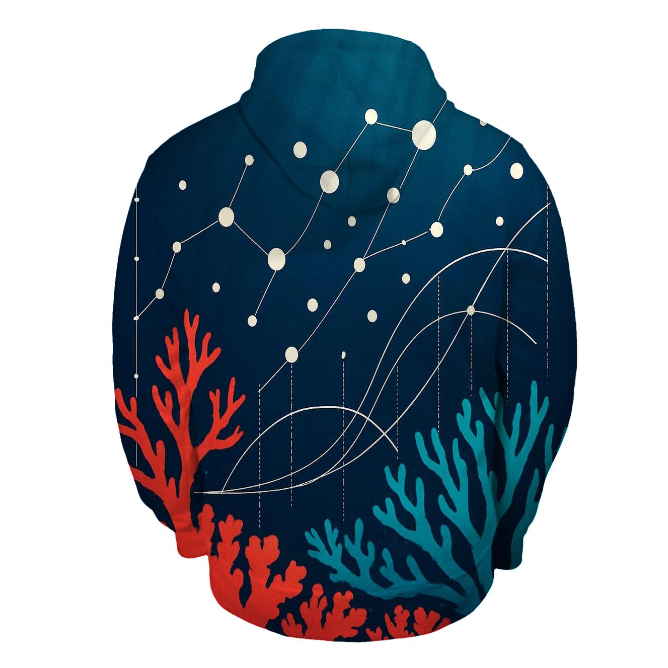 Coral Reef Data Visualization Poster graphic hoodies