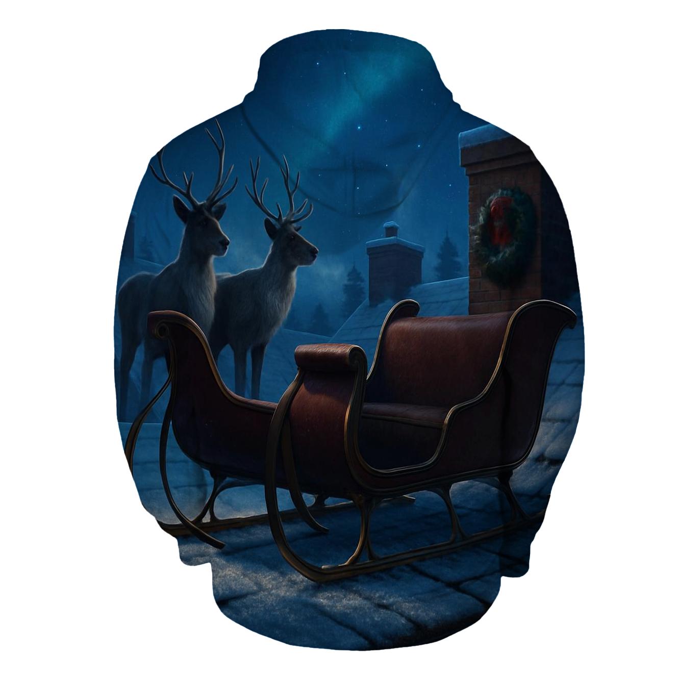 Midnight Sleigh On Rooftop Silence hoodie styles