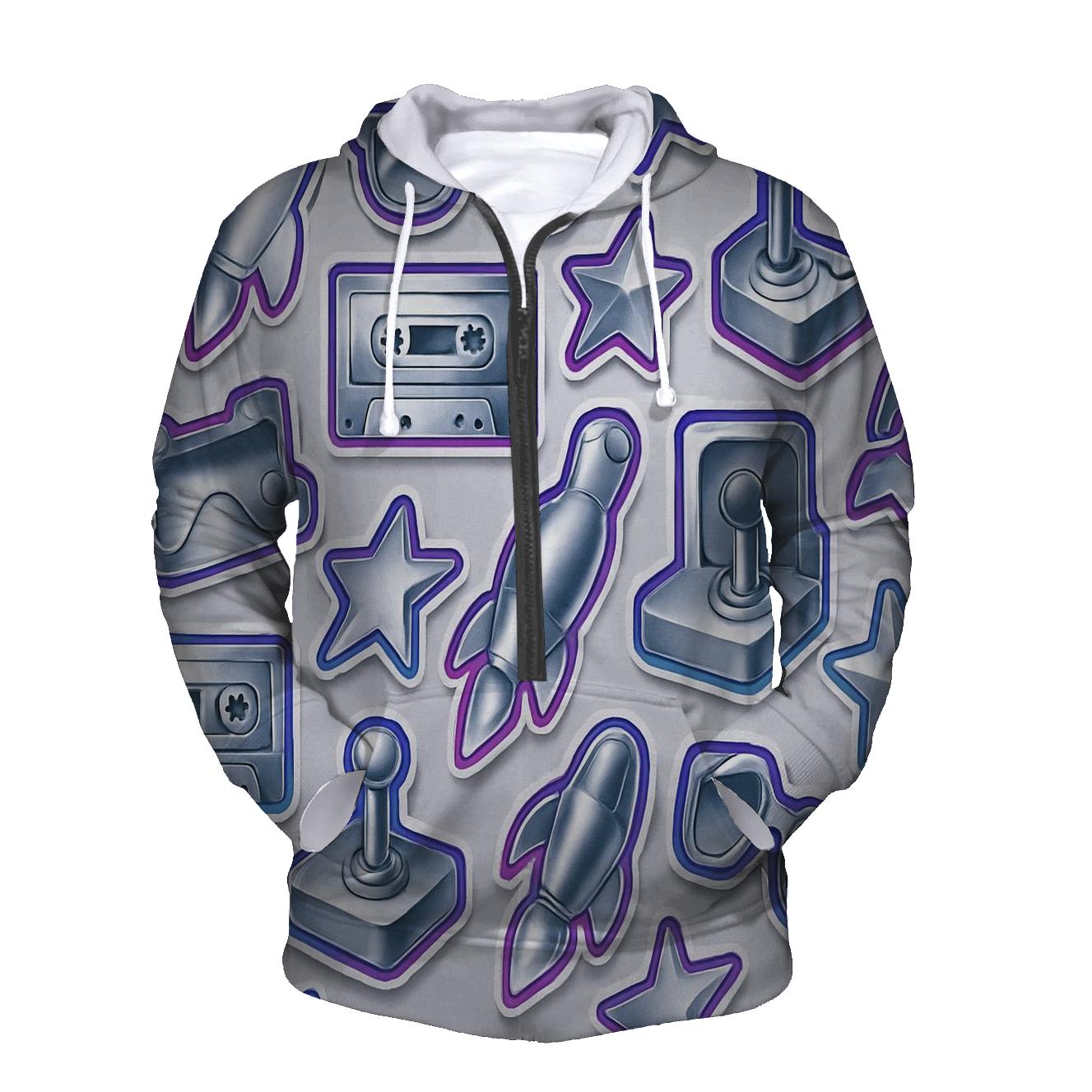 Chrome Sticker Patchwork printed hoodies