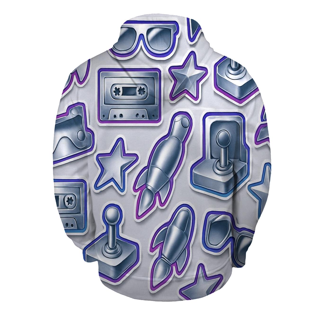 Chrome Sticker Patchwork printed hoodies