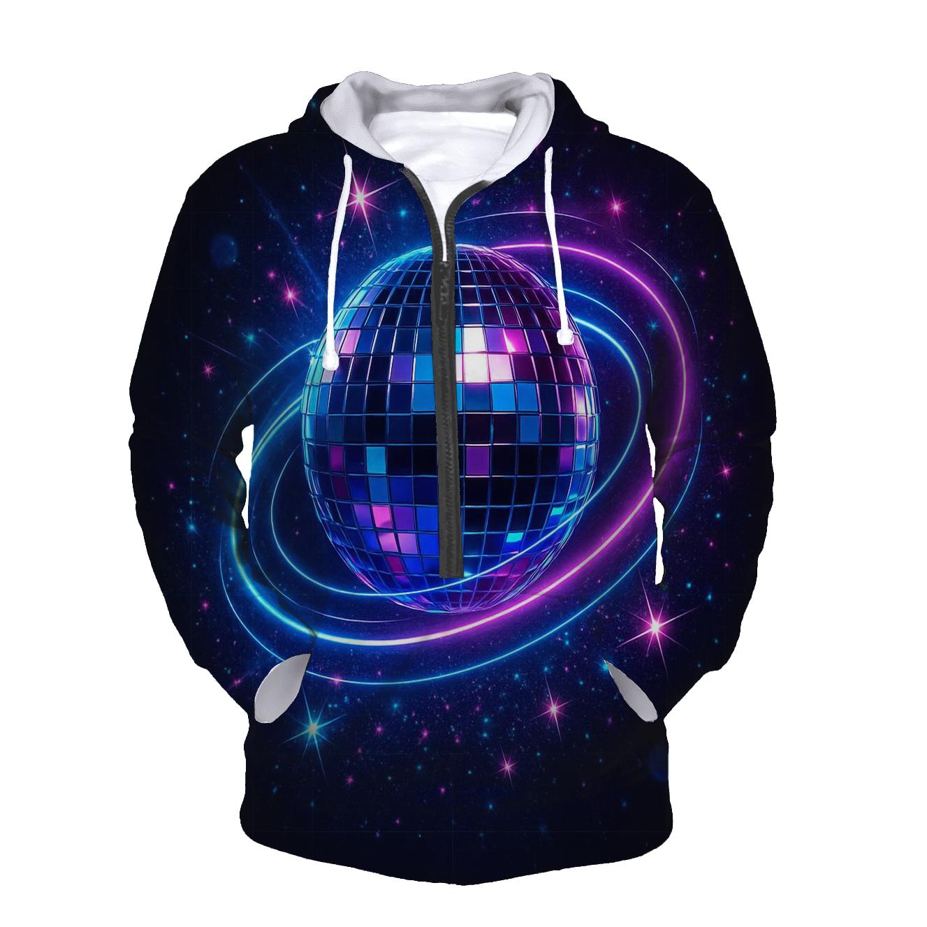 Neon Disco Orbit graphic hoodies