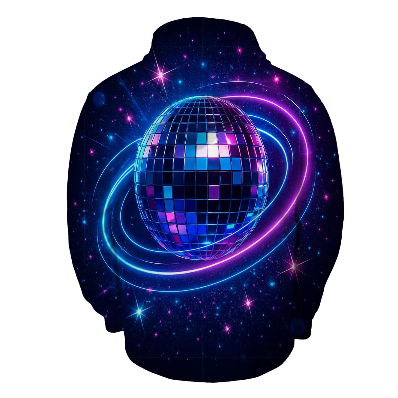 Neon Disco Orbit graphic hoodies