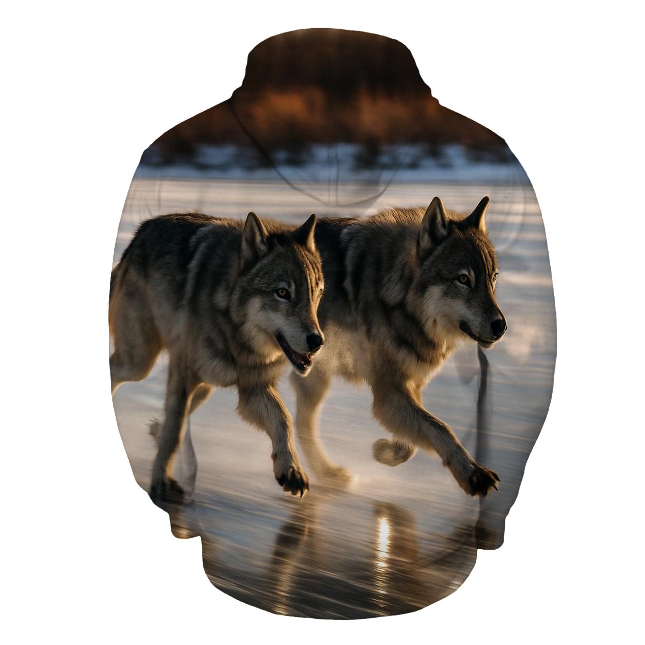 Ice Edge Hunt On A Wind Scoured Lake heavyweight hoodies