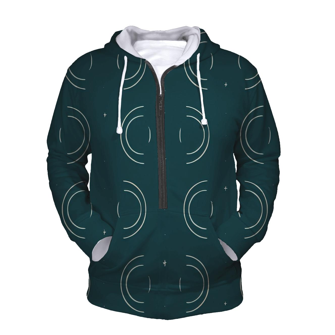 Gravitational Lens Arc Coordinate Field zip-up hoodies