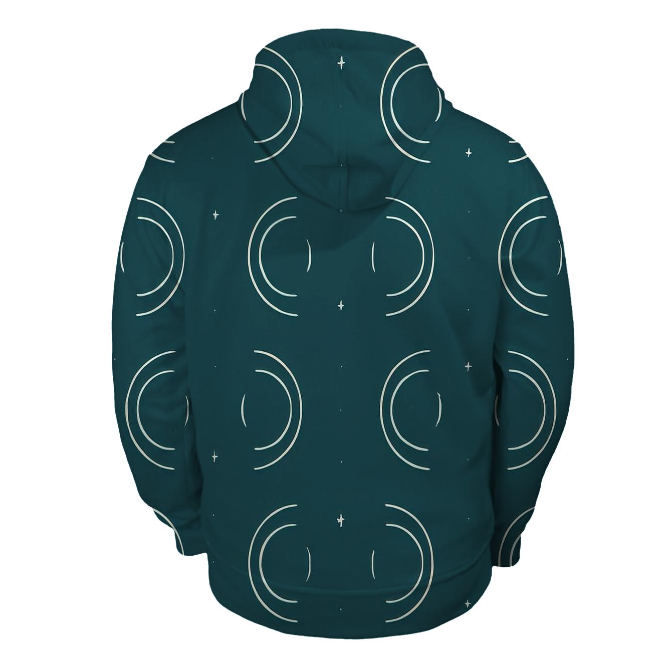 Gravitational Lens Arc Coordinate Field zip-up hoodies