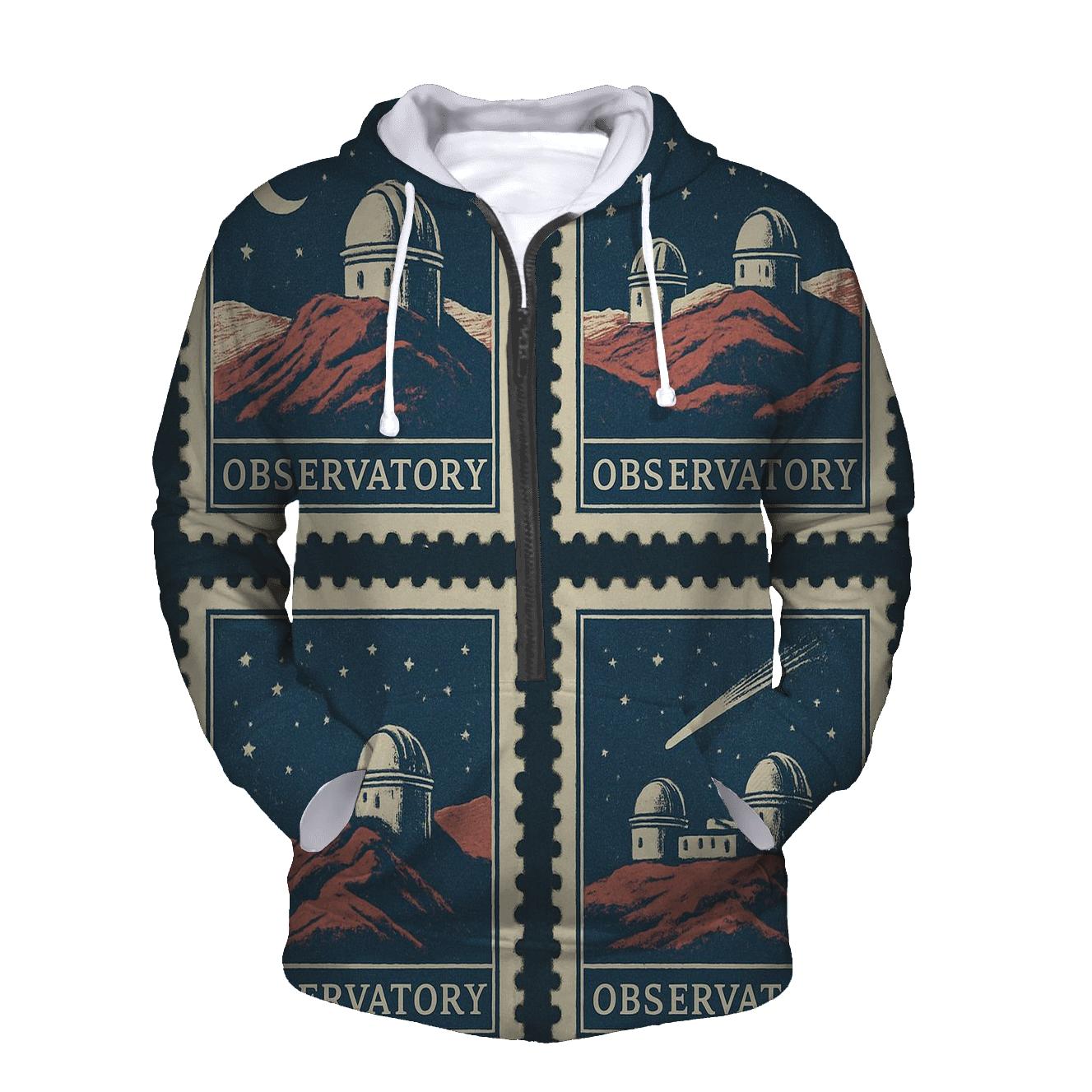 Retro Observatory Travel Stamp Set heavyweight hoodies