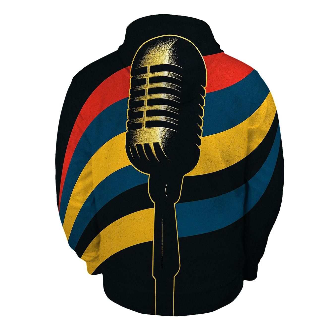 Metallic Foil Microphone Aurora hoodie designs