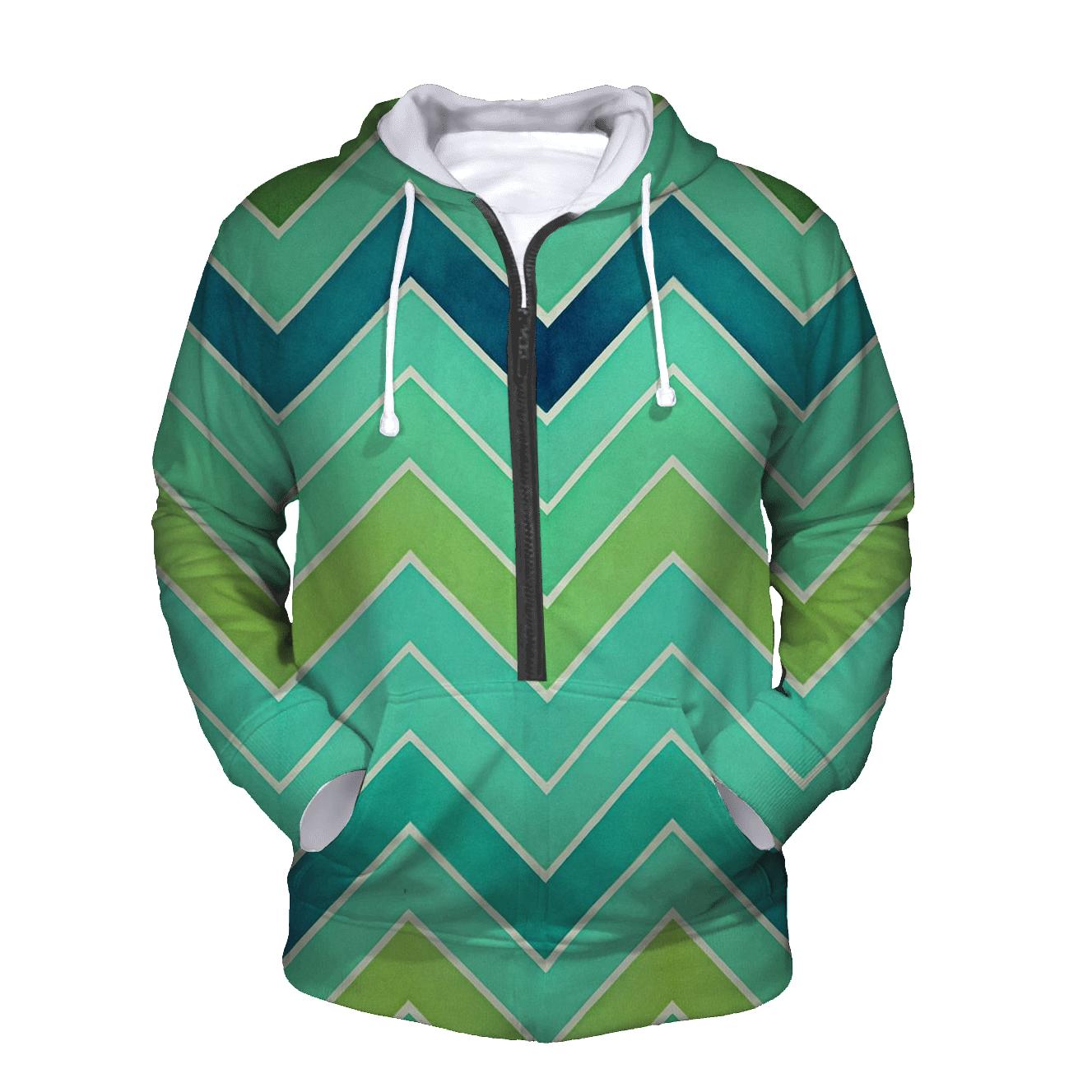 Accordion Chevron Aurora Fold designer hoodies