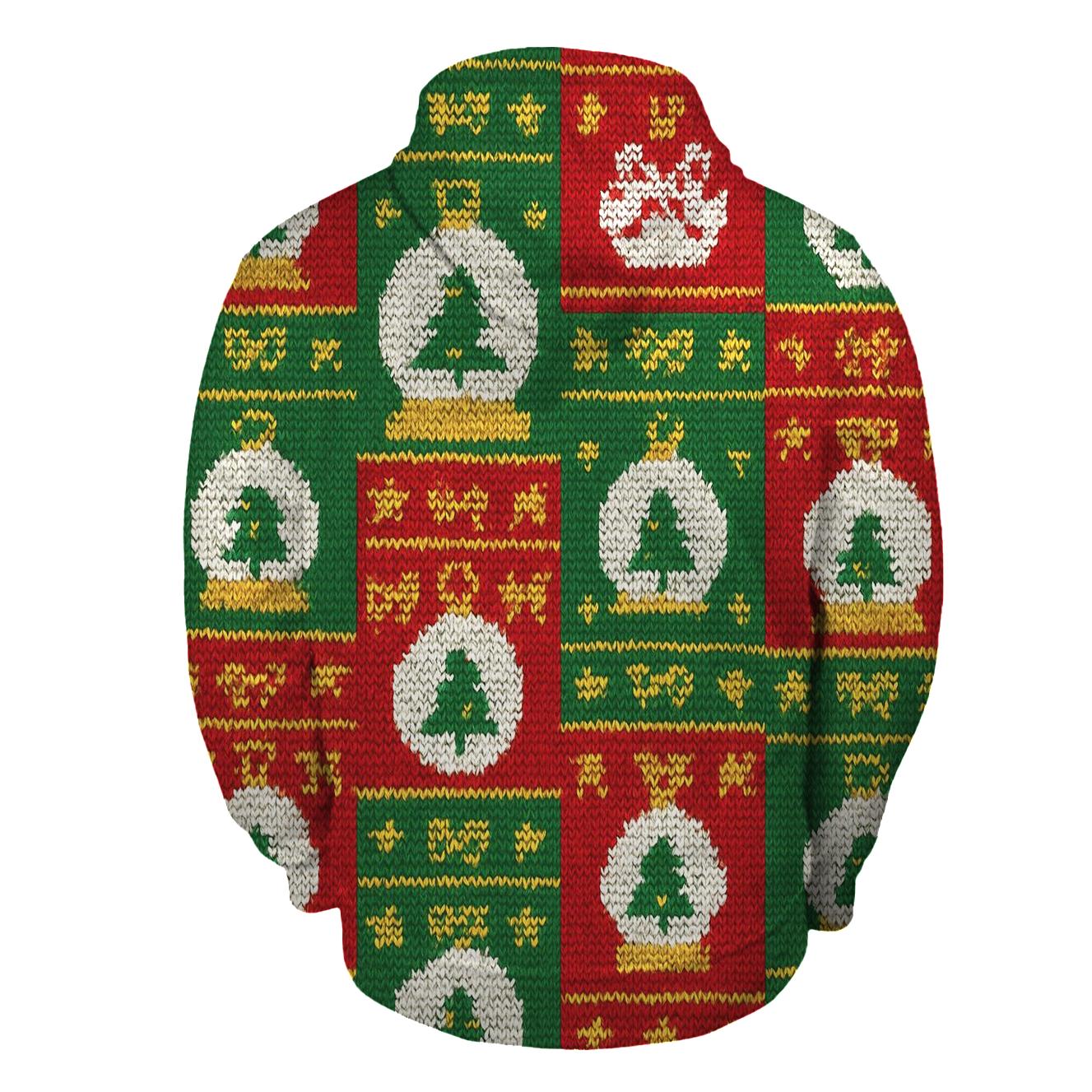 Ornament Snow Globe Patchwork Design pullover hoodies