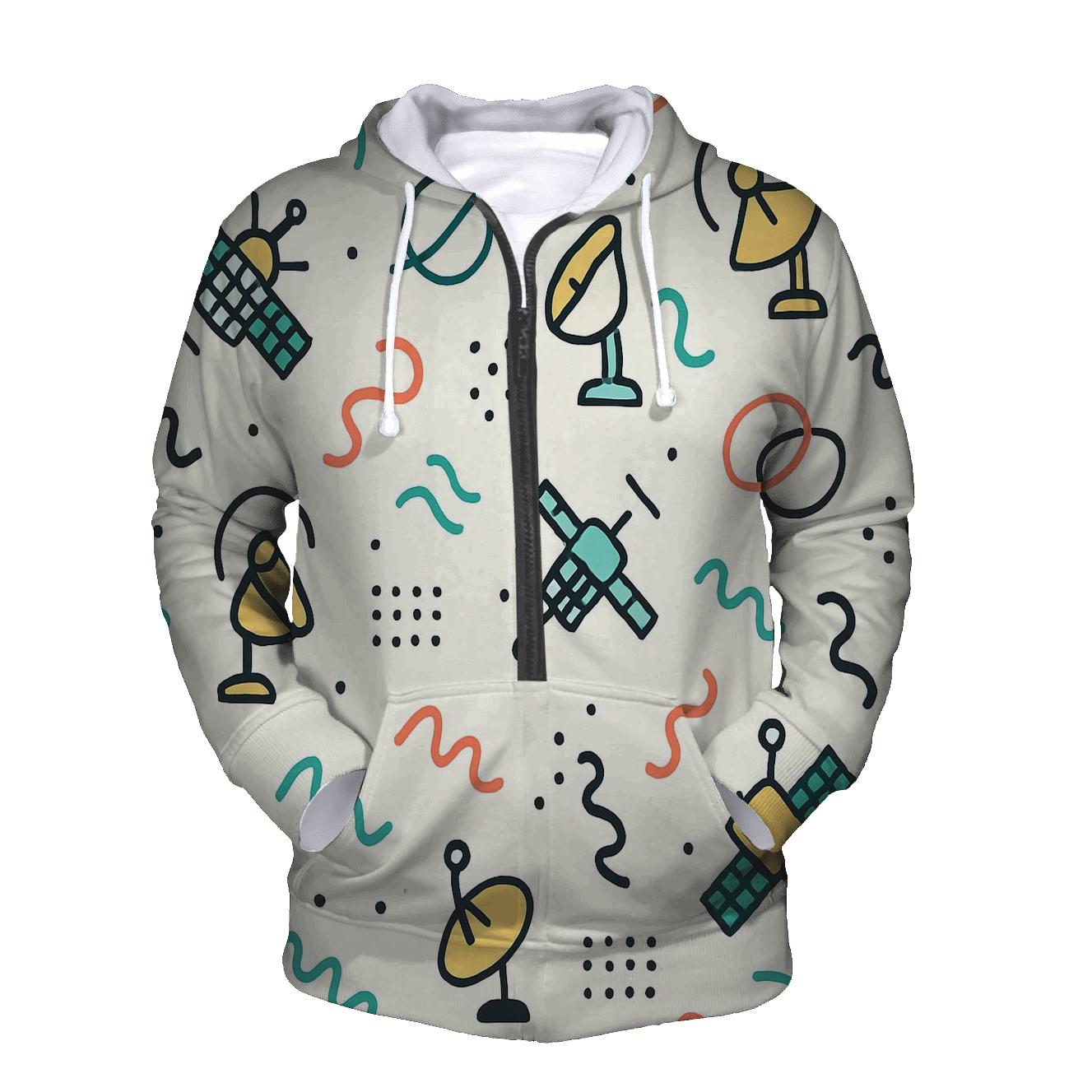 Memphis Satellite Doodles hoodie trends