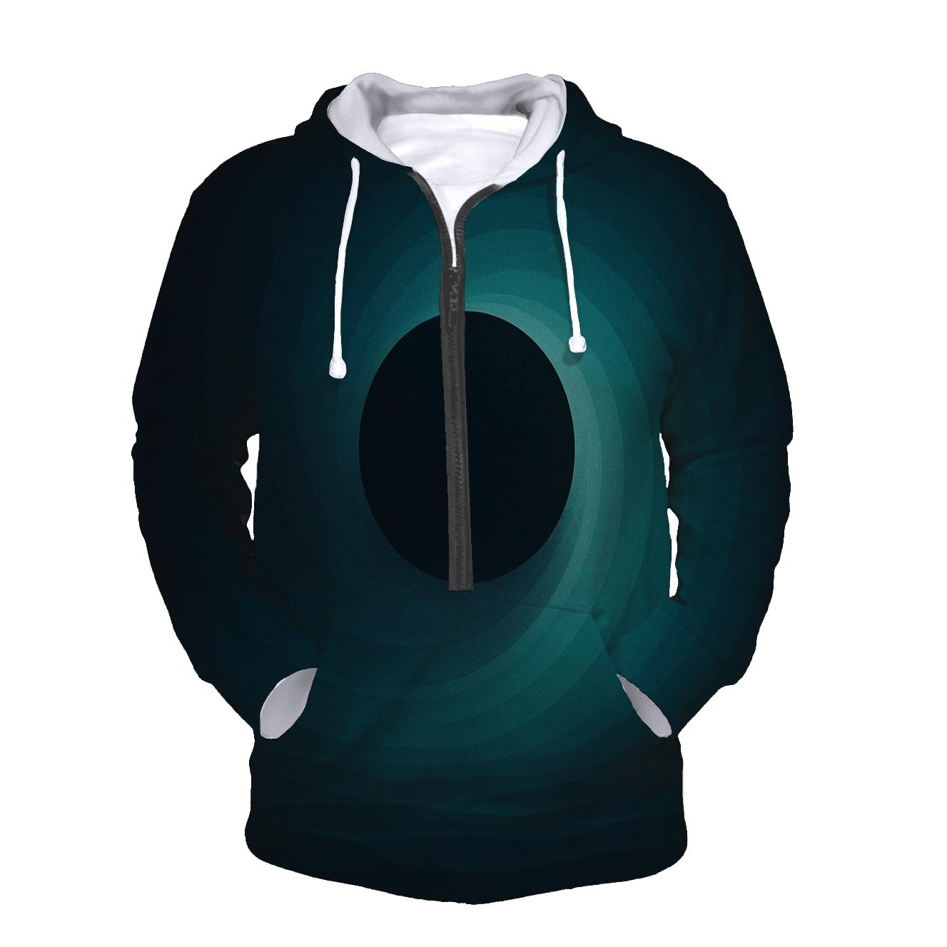 Tidal Teal Eclipse Gradient graphic hoodies