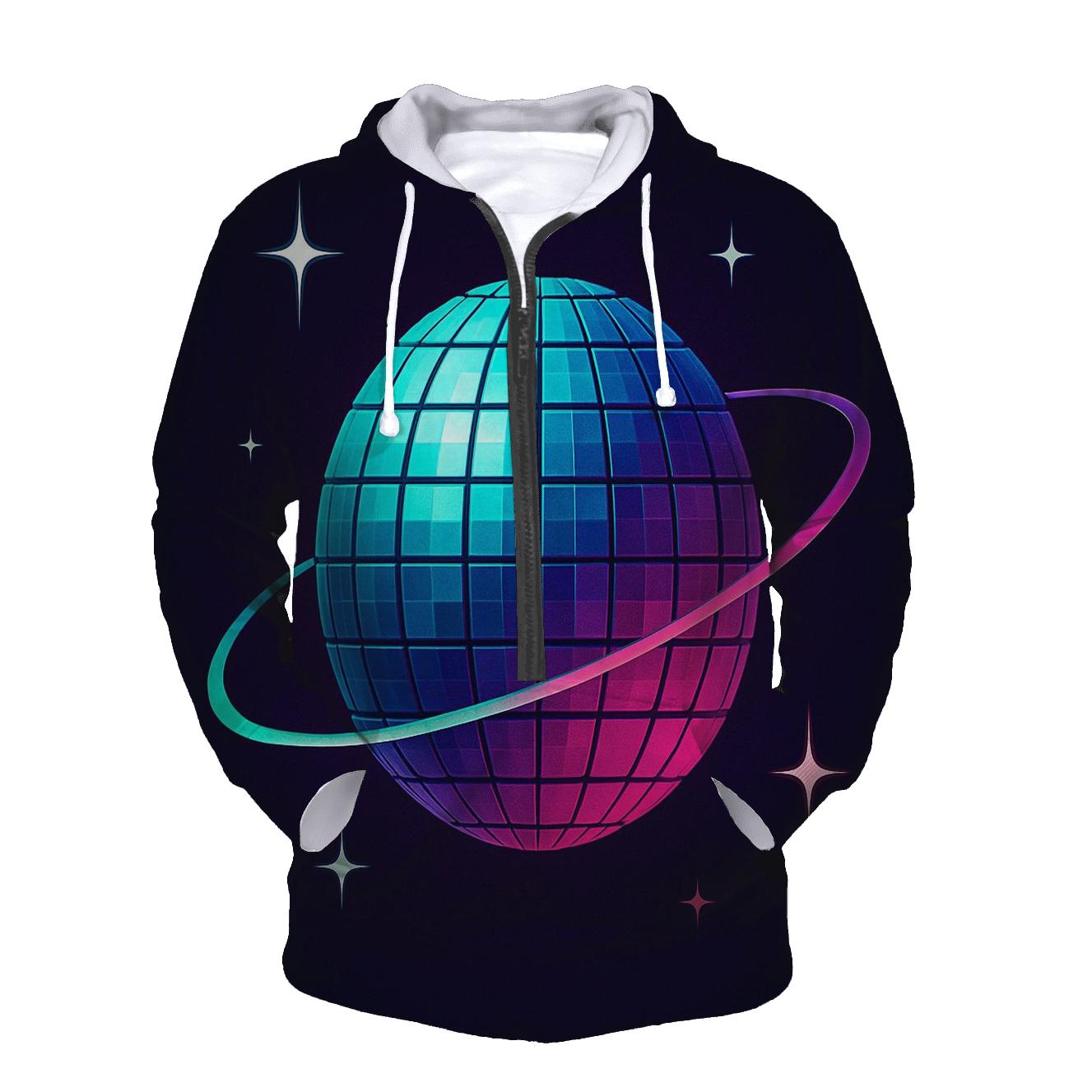 Disco Ball Orbit Grid hoodie styles