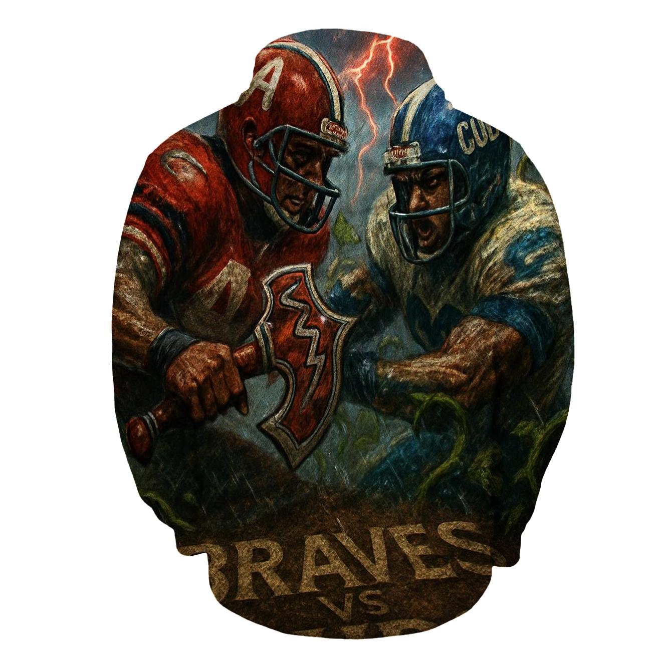 Ivy And Tomahawk Storm Scrimmage printed hoodies