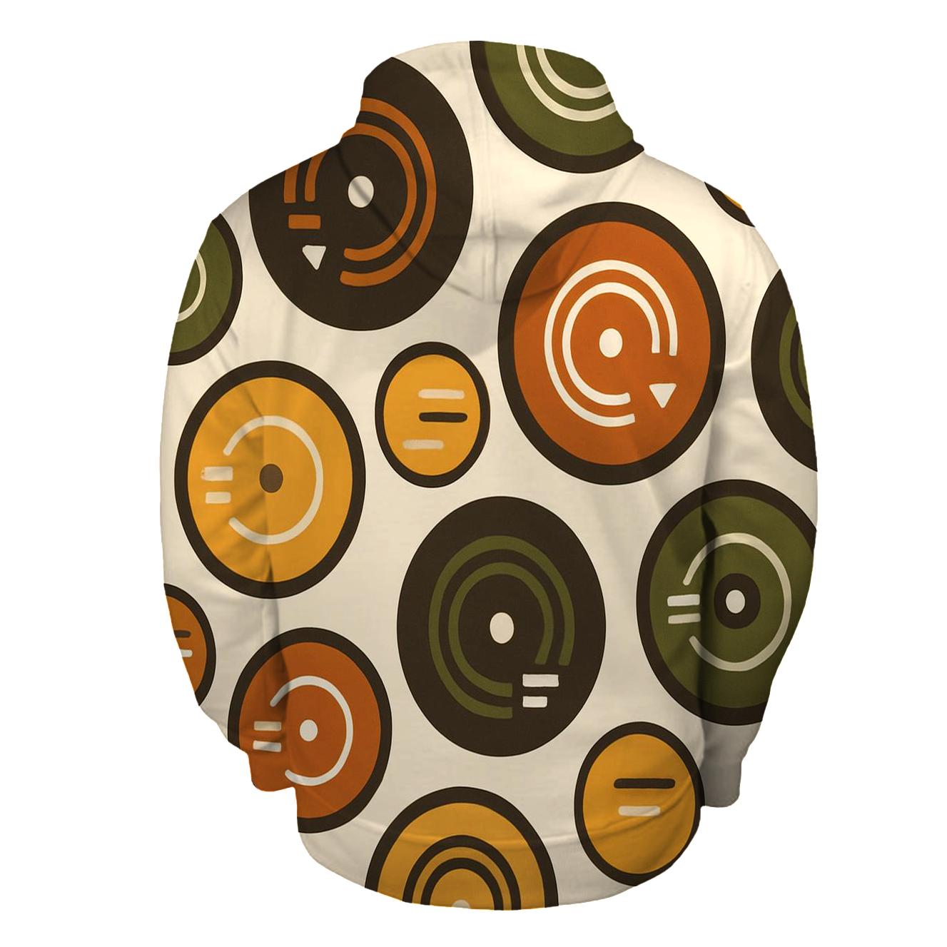 Funky Geometric Record Labels hoodie styles