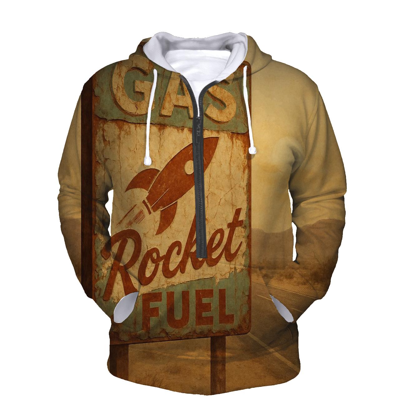 Dusty Desert Gas Station Cosmic Sign designer hoodies