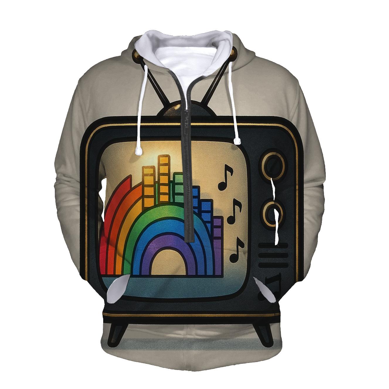 Retro TV Music Spectrum graphic hoodies