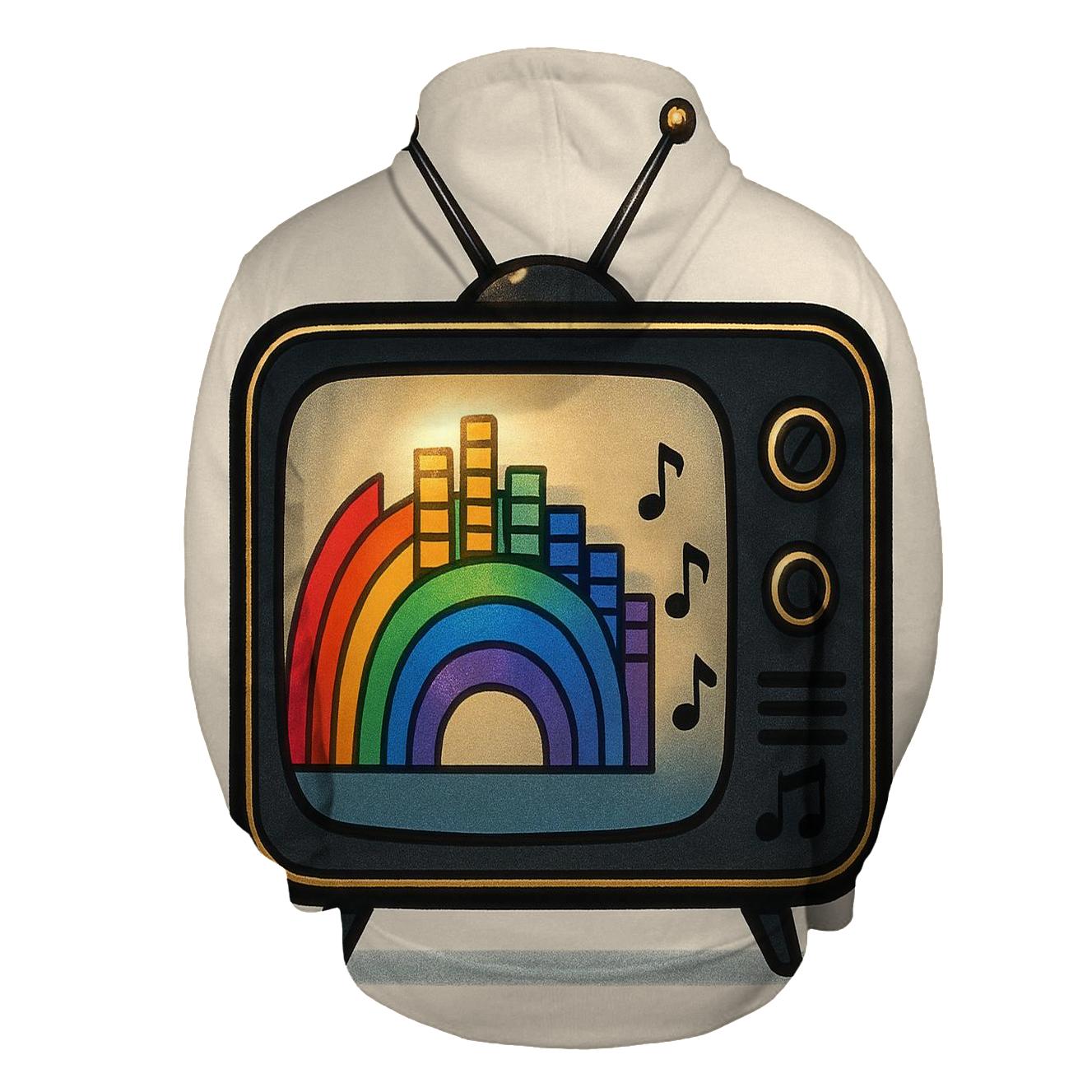 Retro TV Music Spectrum graphic hoodies