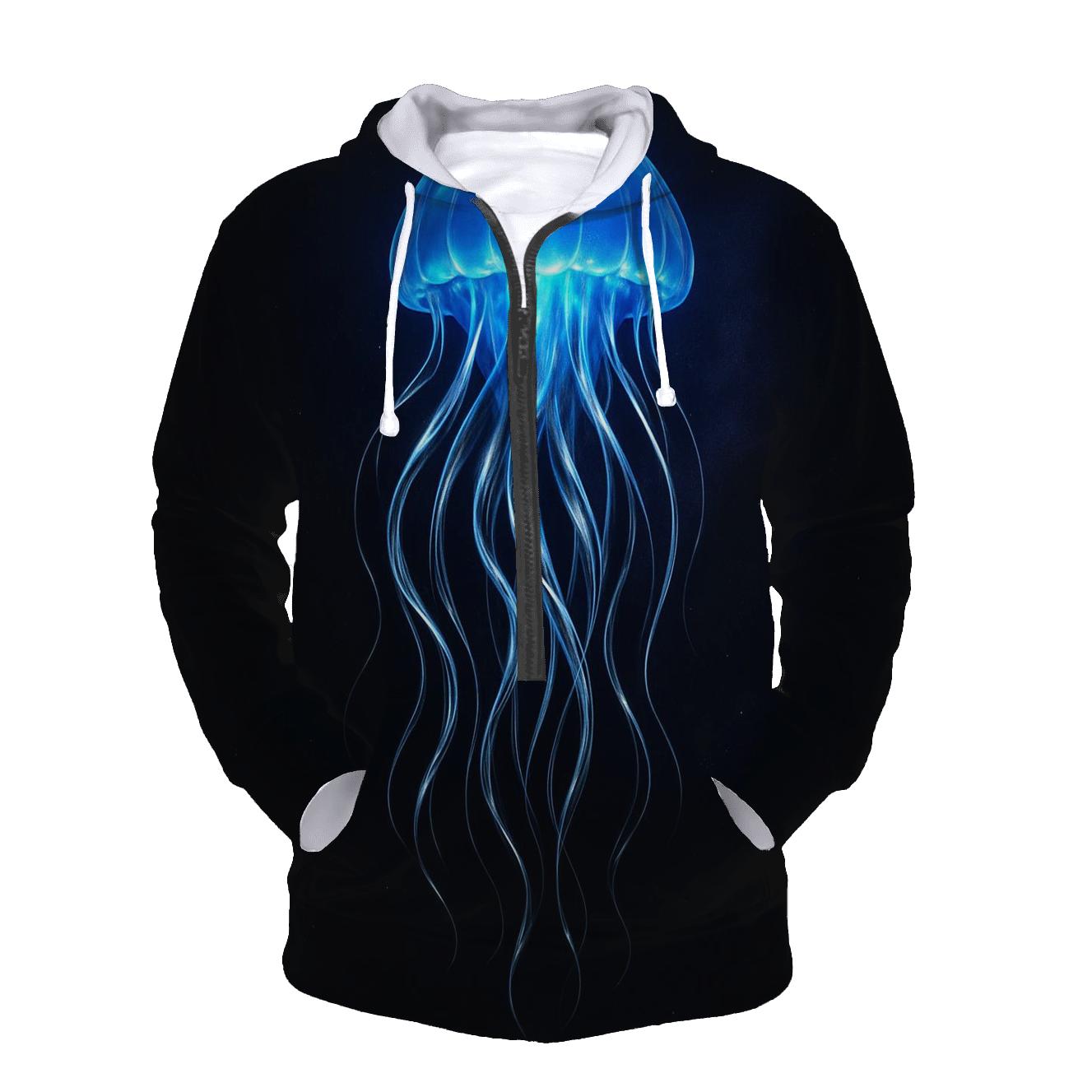 Chrome Jellyfish Night Glow zip-up hoodies
