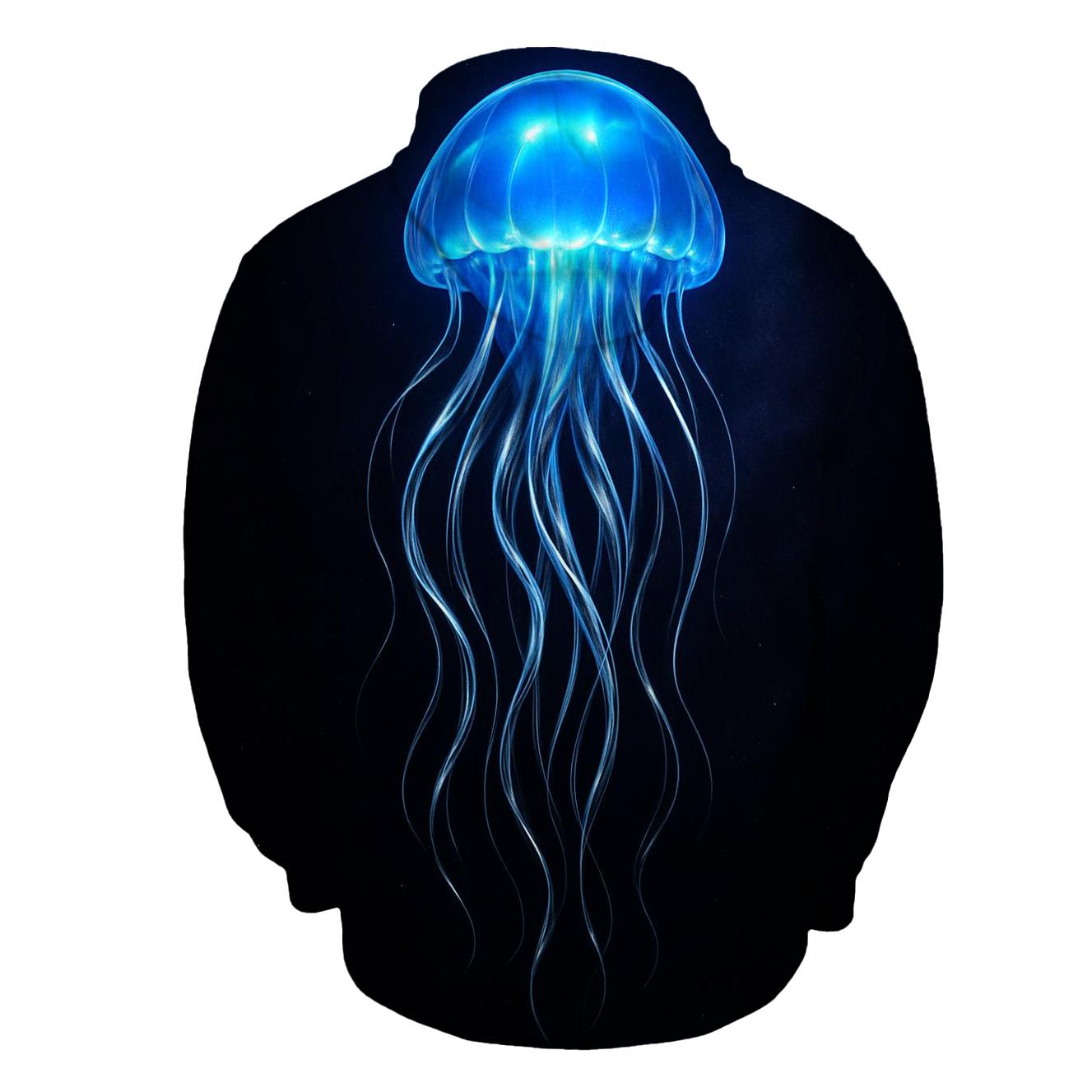 Chrome Jellyfish Night Glow zip-up hoodies