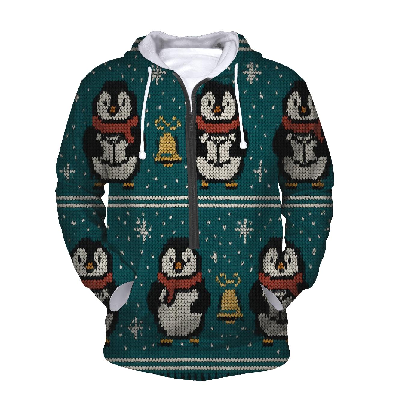 Penguin Caroler Star Map Design designer hoodies
