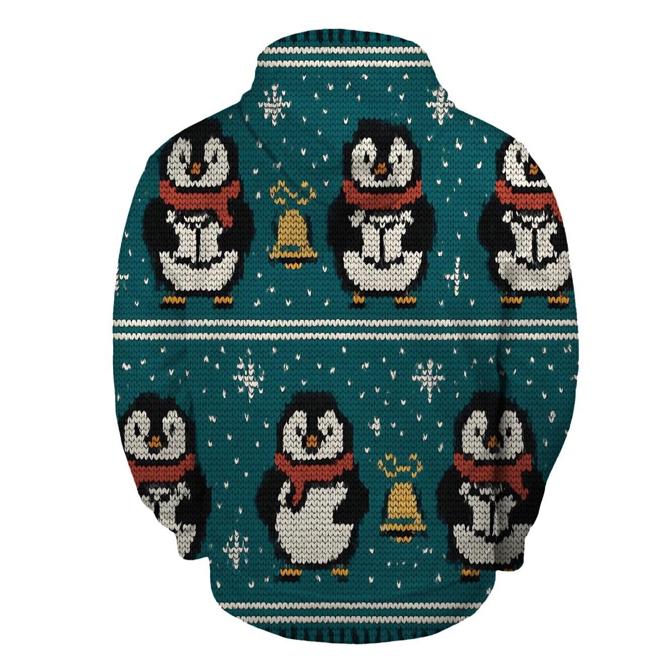 Penguin Caroler Star Map Design designer hoodies