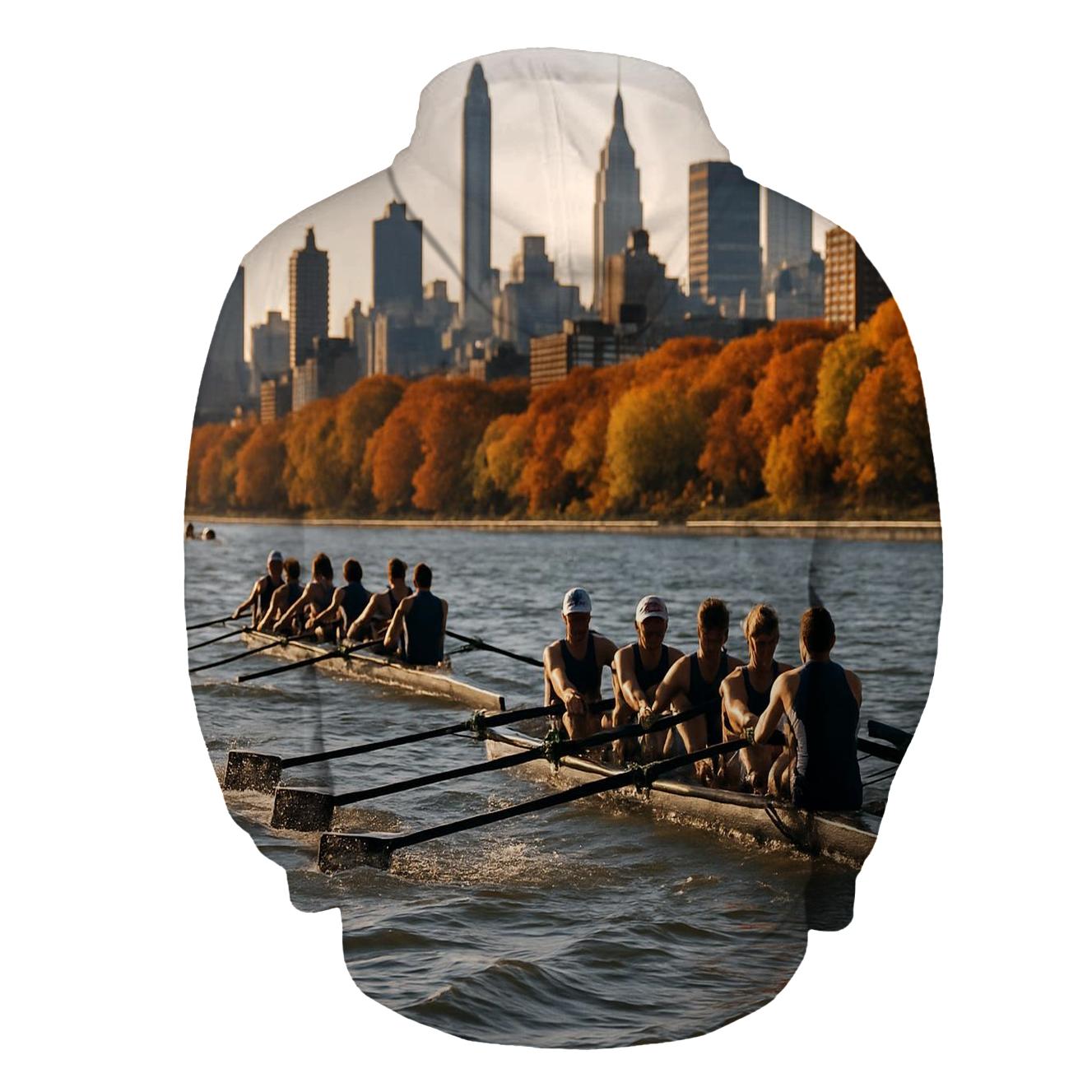 Autumn Regatta On The Hudson With Riverside And Midtown embroidered hoodies