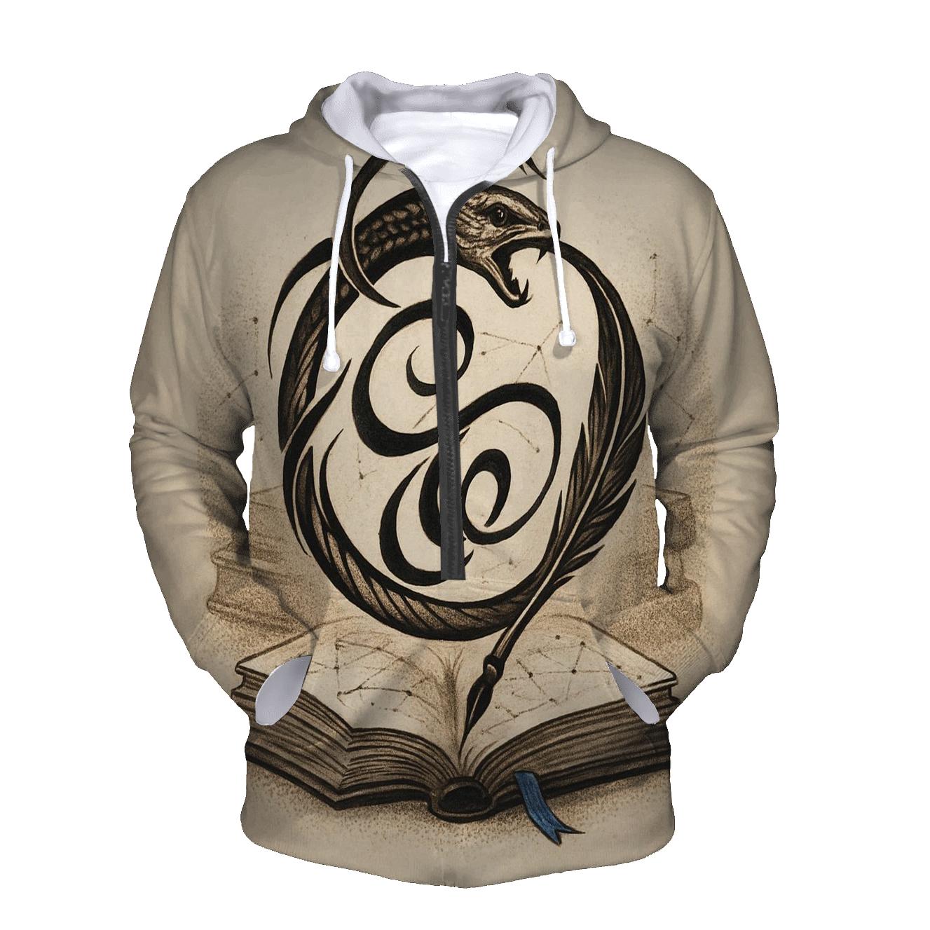 Library Spiral Ouroboros Ink heavyweight hoodies