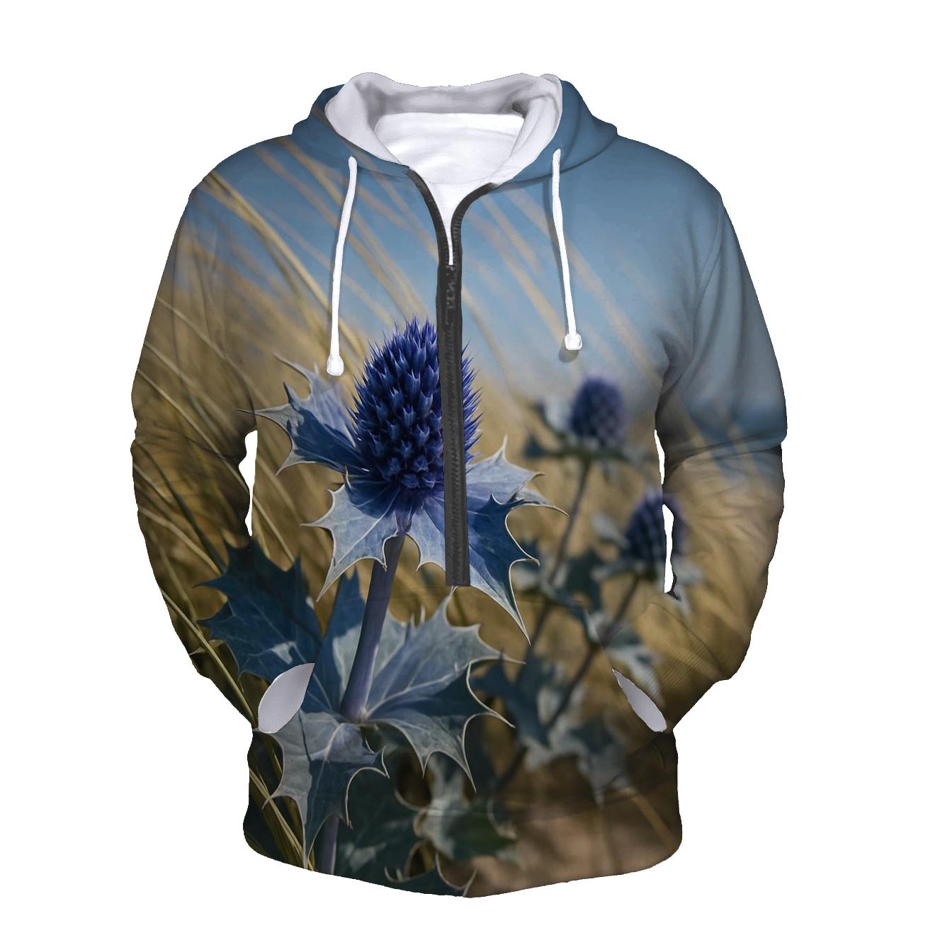 Sea Holly And Dune Grass In Coastal Wind hoodie styles