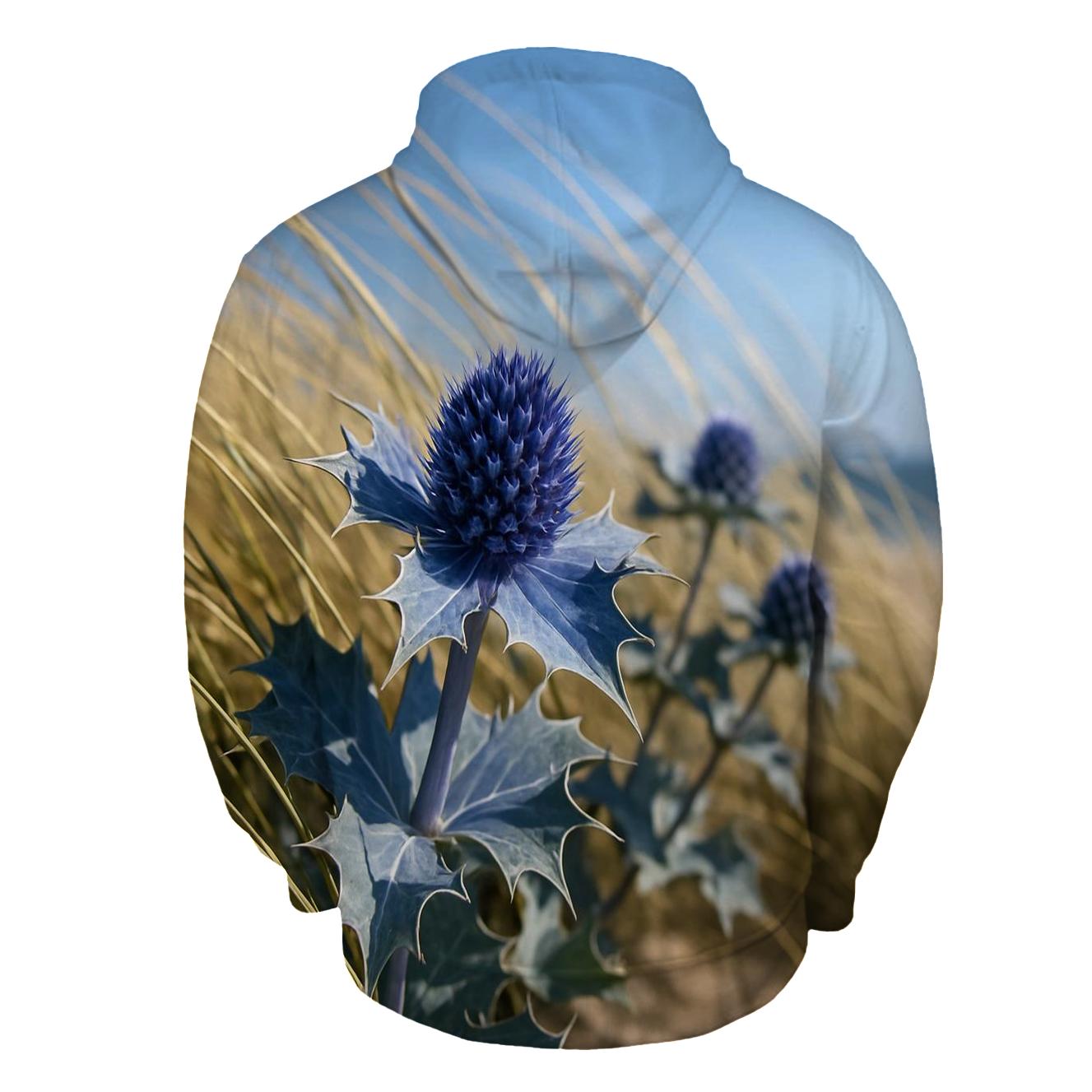 Sea Holly And Dune Grass In Coastal Wind hoodie styles