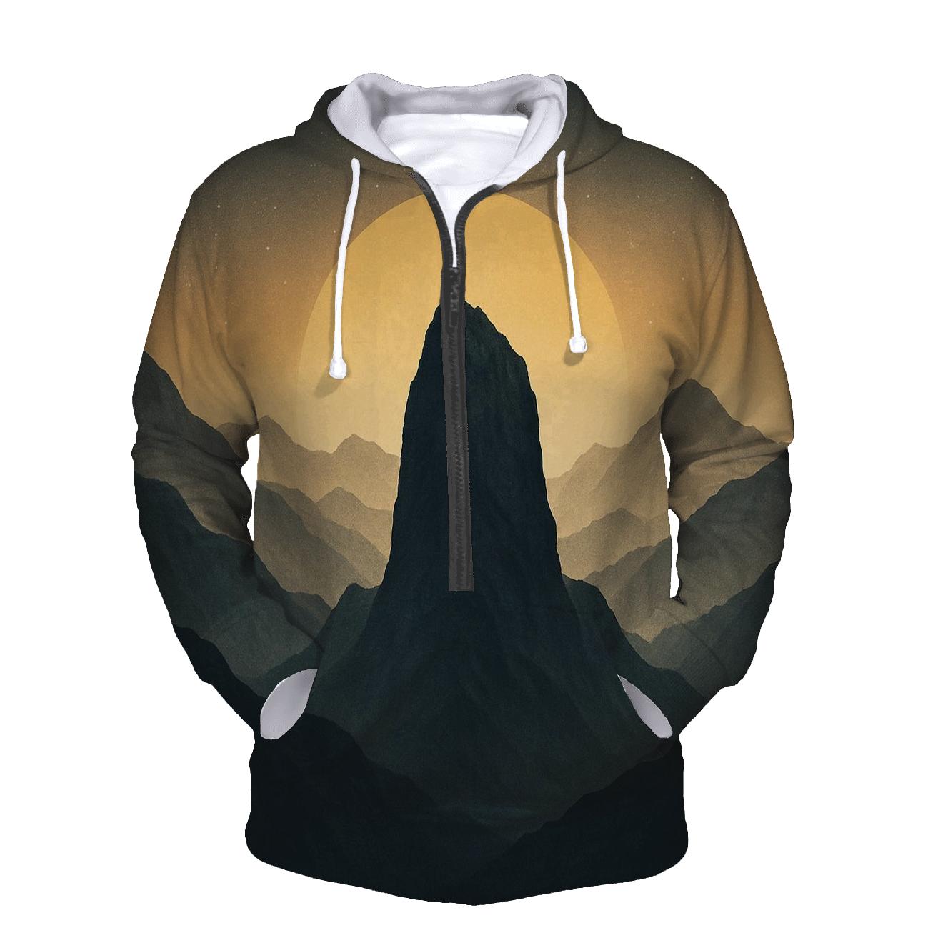 Mountain Monolith Double Exposure heavyweight hoodies