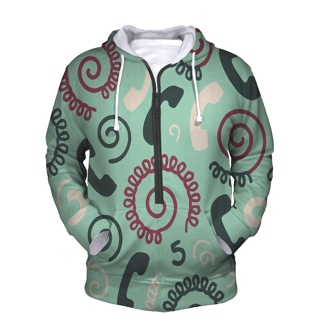 Retro Phone Cord Spirals designer hoodies