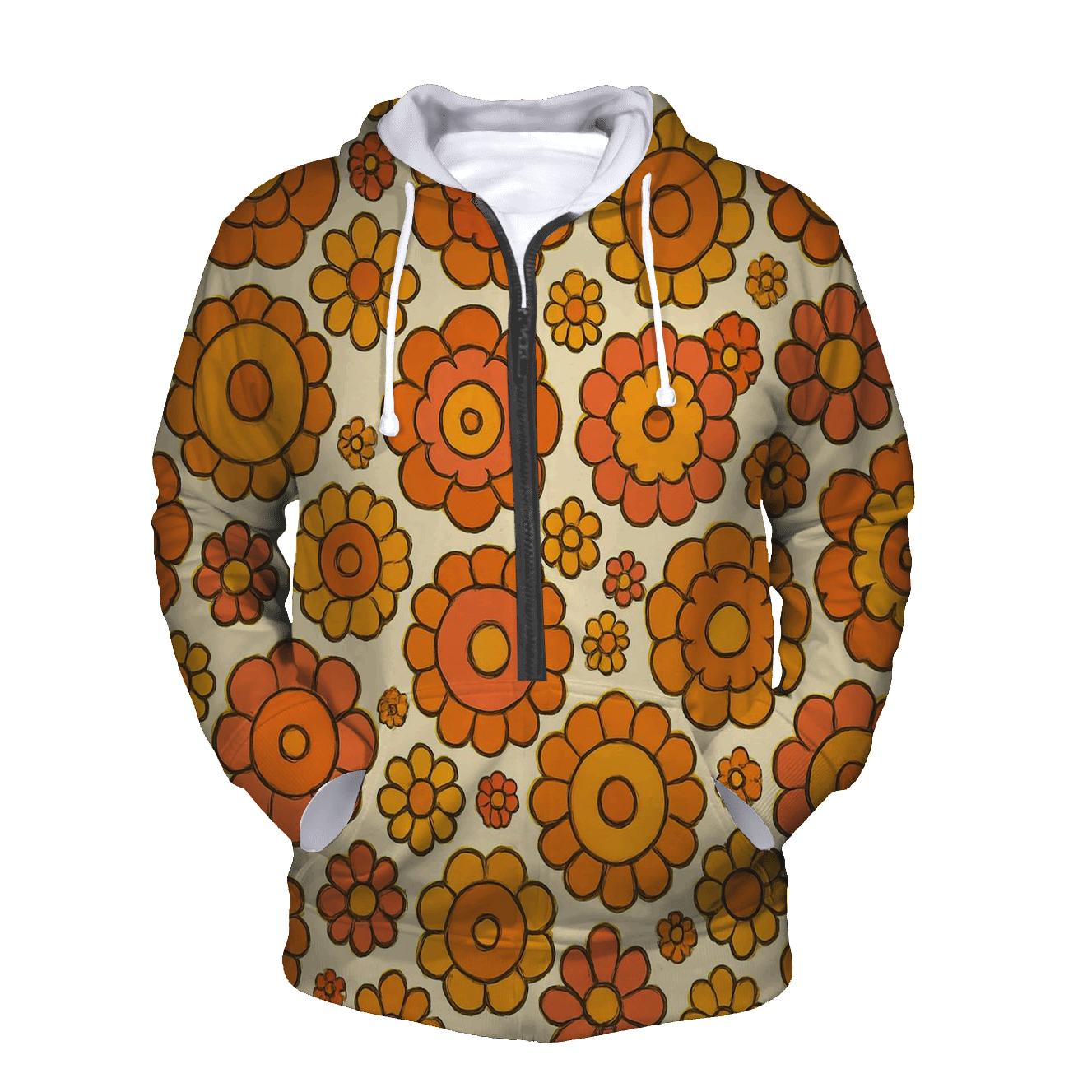 Psychedelic Flower Wheel Rosettes graphic hoodies