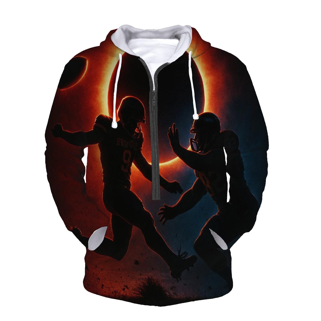 Solar Eclipse End Zone Duel hoodie designs