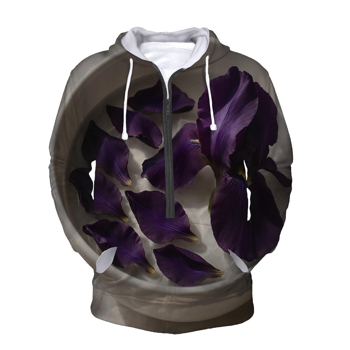 Iris Petals Floating In A Ceramic Rinse Bowl custom hoodies