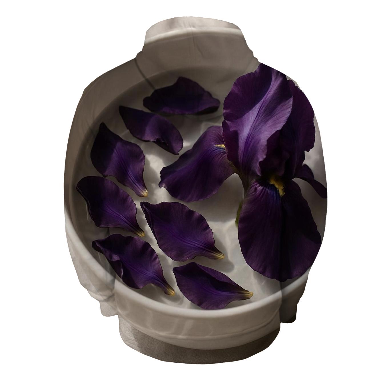 Iris Petals Floating In A Ceramic Rinse Bowl custom hoodies