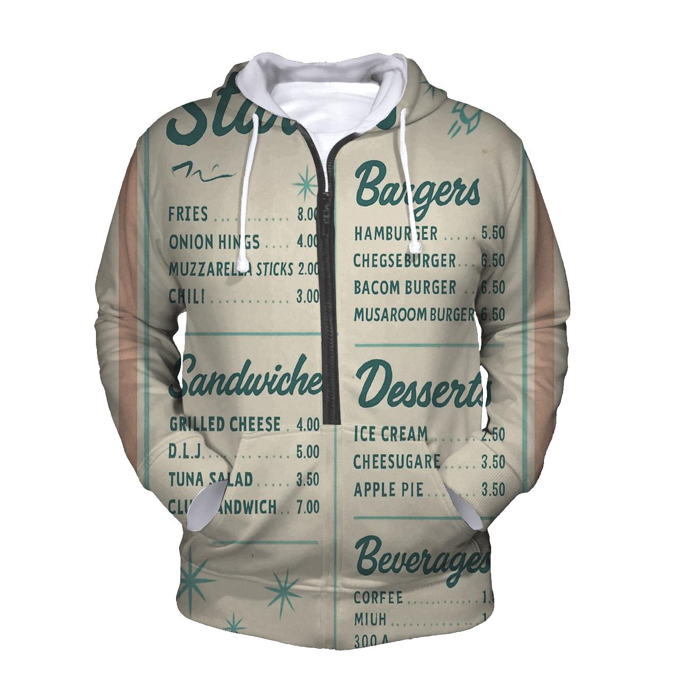 Classic Diner Menu With Starburst Accents hoodie designs