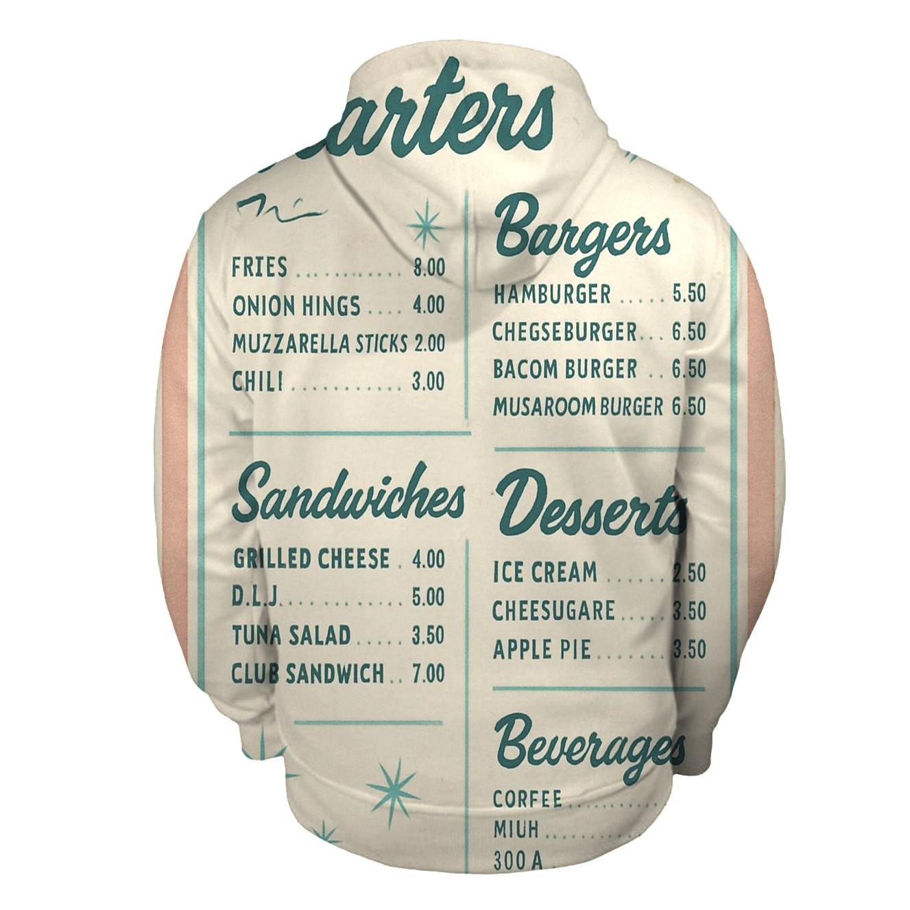 Classic Diner Menu With Starburst Accents hoodie designs